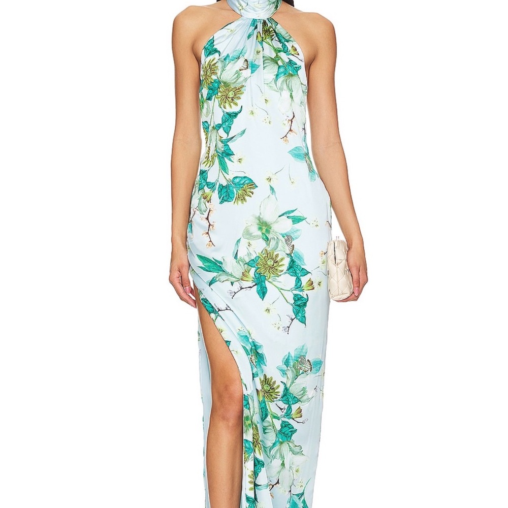 Katie May Blue and Green Floral Maxi Dress